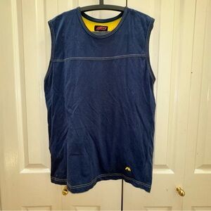 Vintage Mecca Blue and Yellow Sleeveless Top